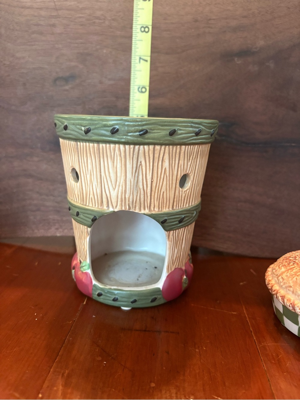 Yankee Candle Ceramic Apple-Themed Wax Warmer & Matching Holders - Picture 2 of 7